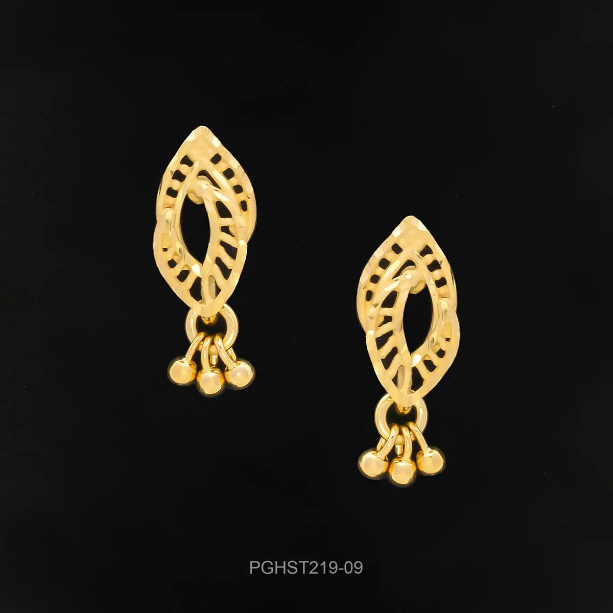 Leaf Openwork Drop Earrings Gold Layered