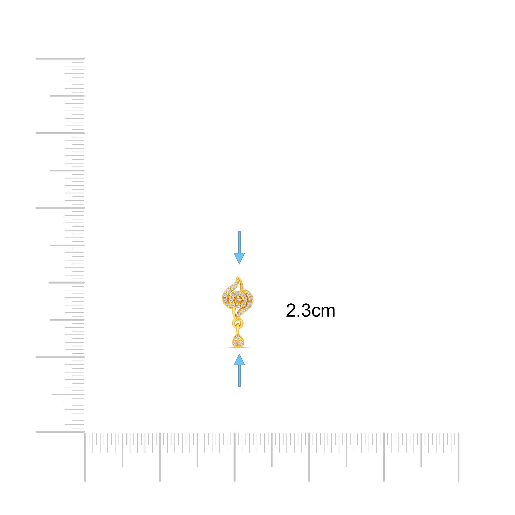GOLDEN HANGING STUD PSHST165W-001