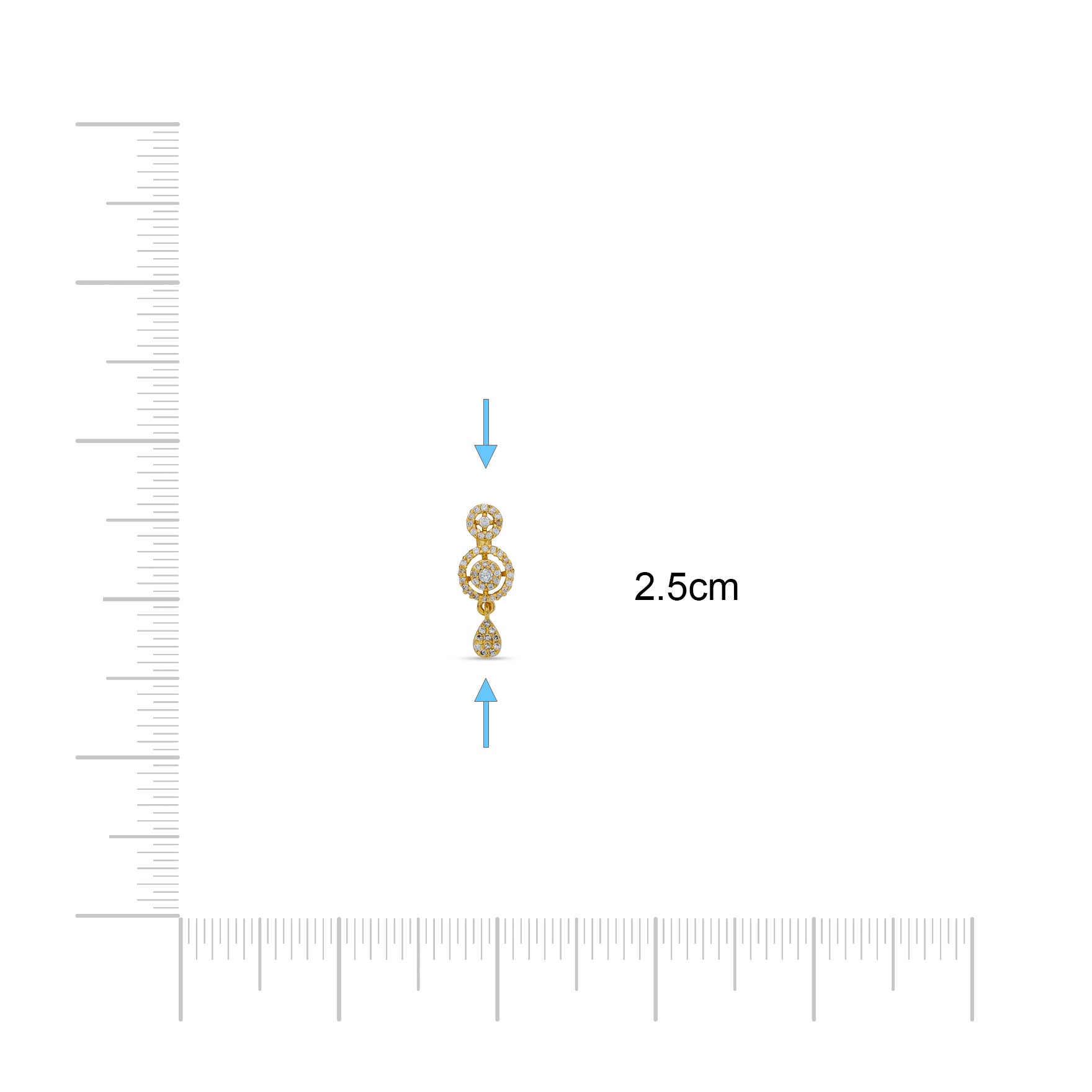 GOLDEN HANGING STUD PSHST262W-041