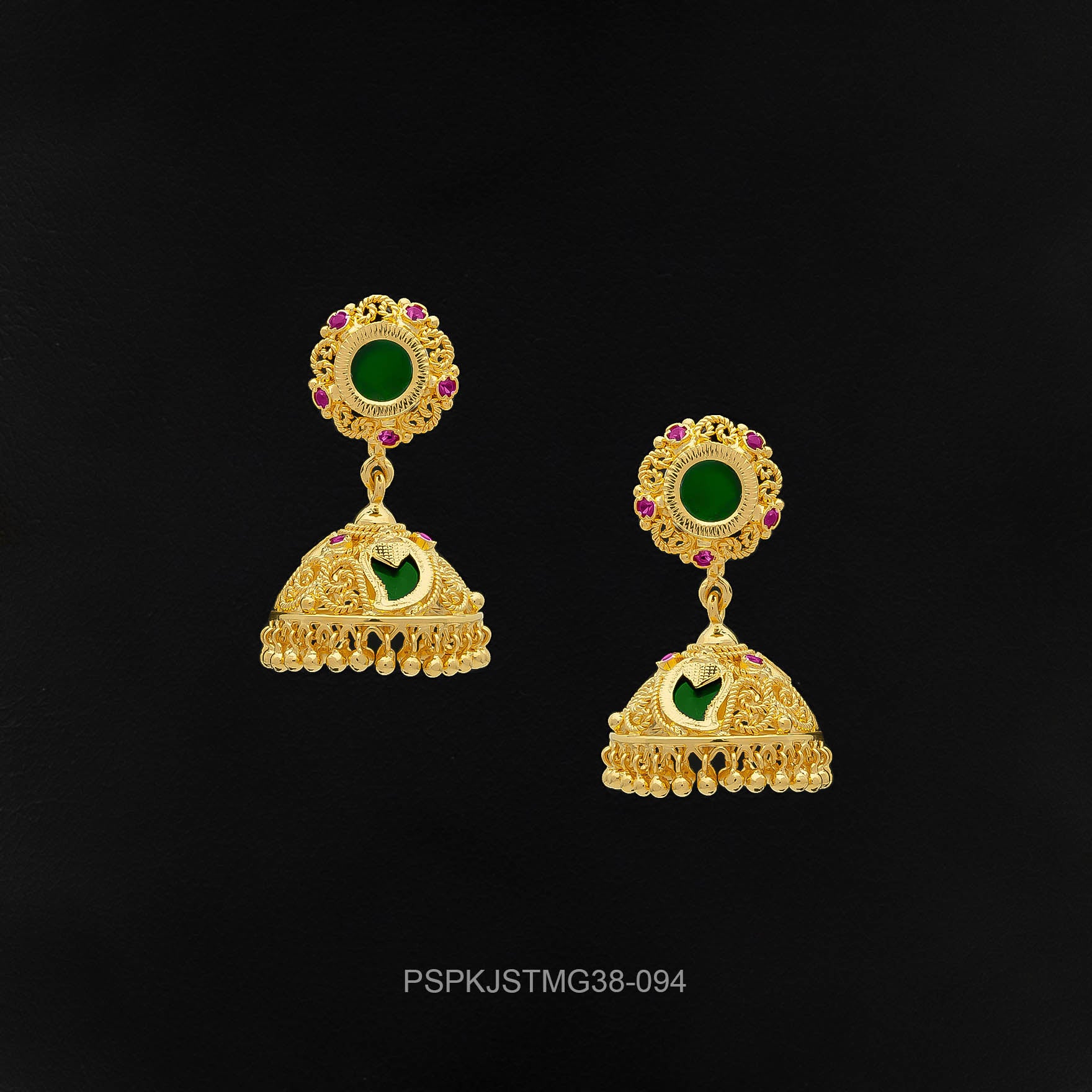 Palakka Green Stone Jimika Earring PSPKJSTMG38-094