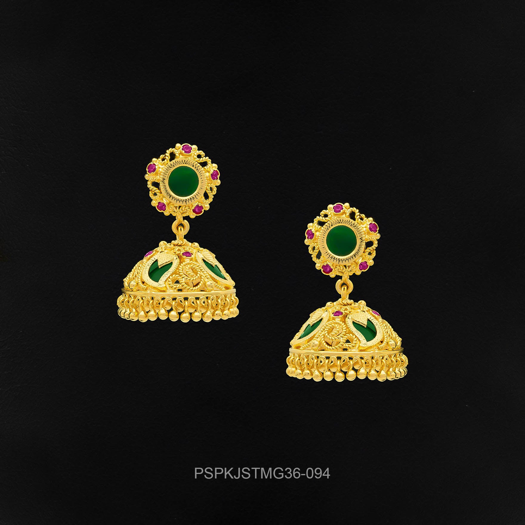 Palakka Green Stone Jimika Earring PSPKJSTMG36-094