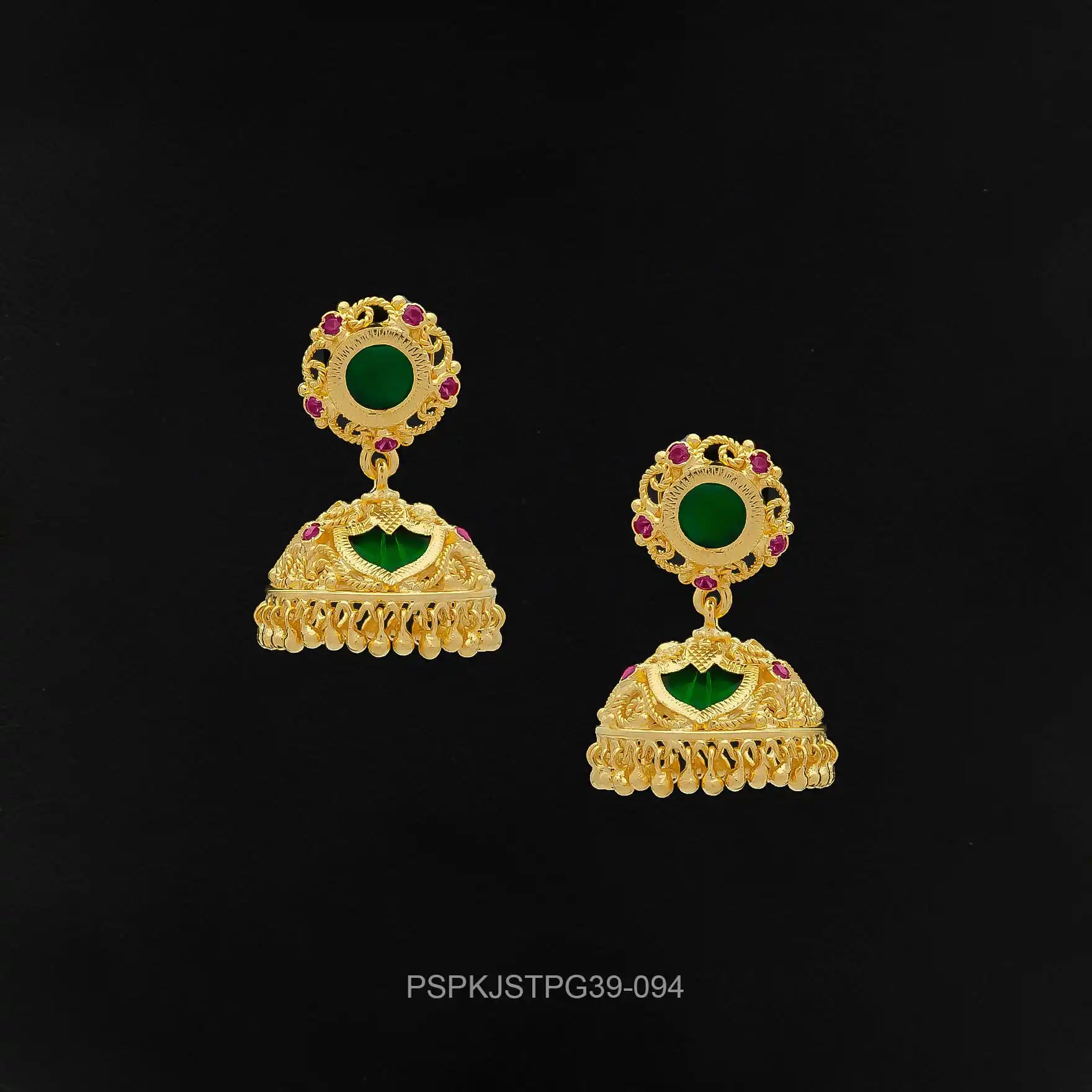 Palakka Green Stone Jimika Earring PSPKJSTPG39-094