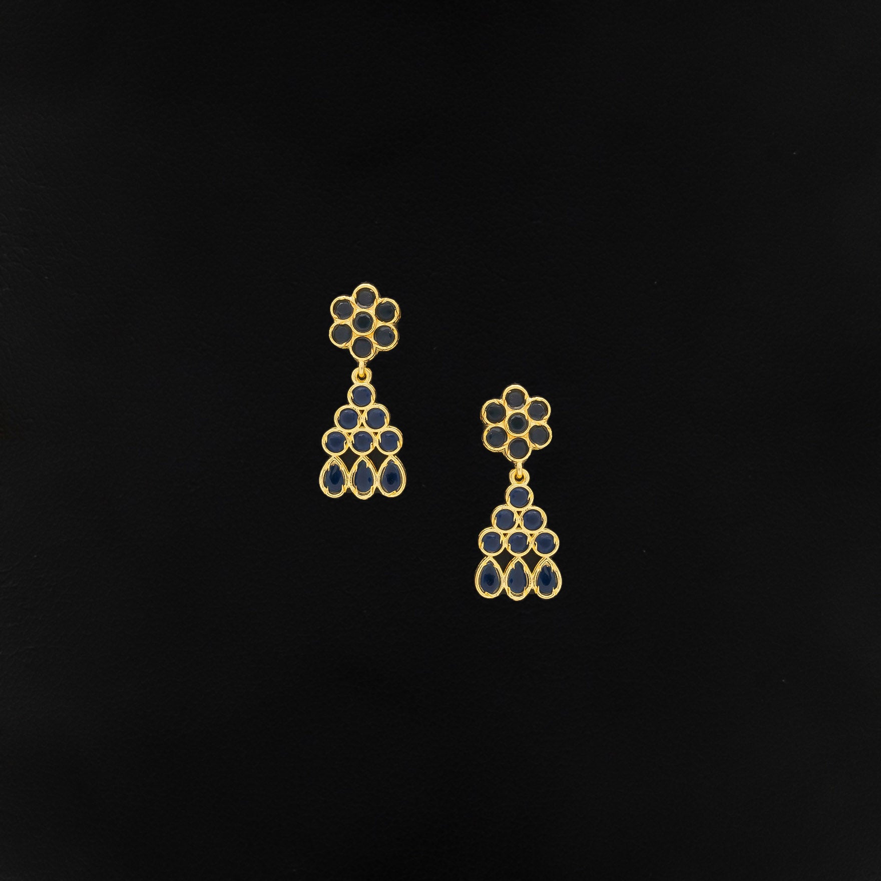 STONE NECKLACE LONG WITH GOLDEN STUD PSNS95BL-036, PSHST121BL-061