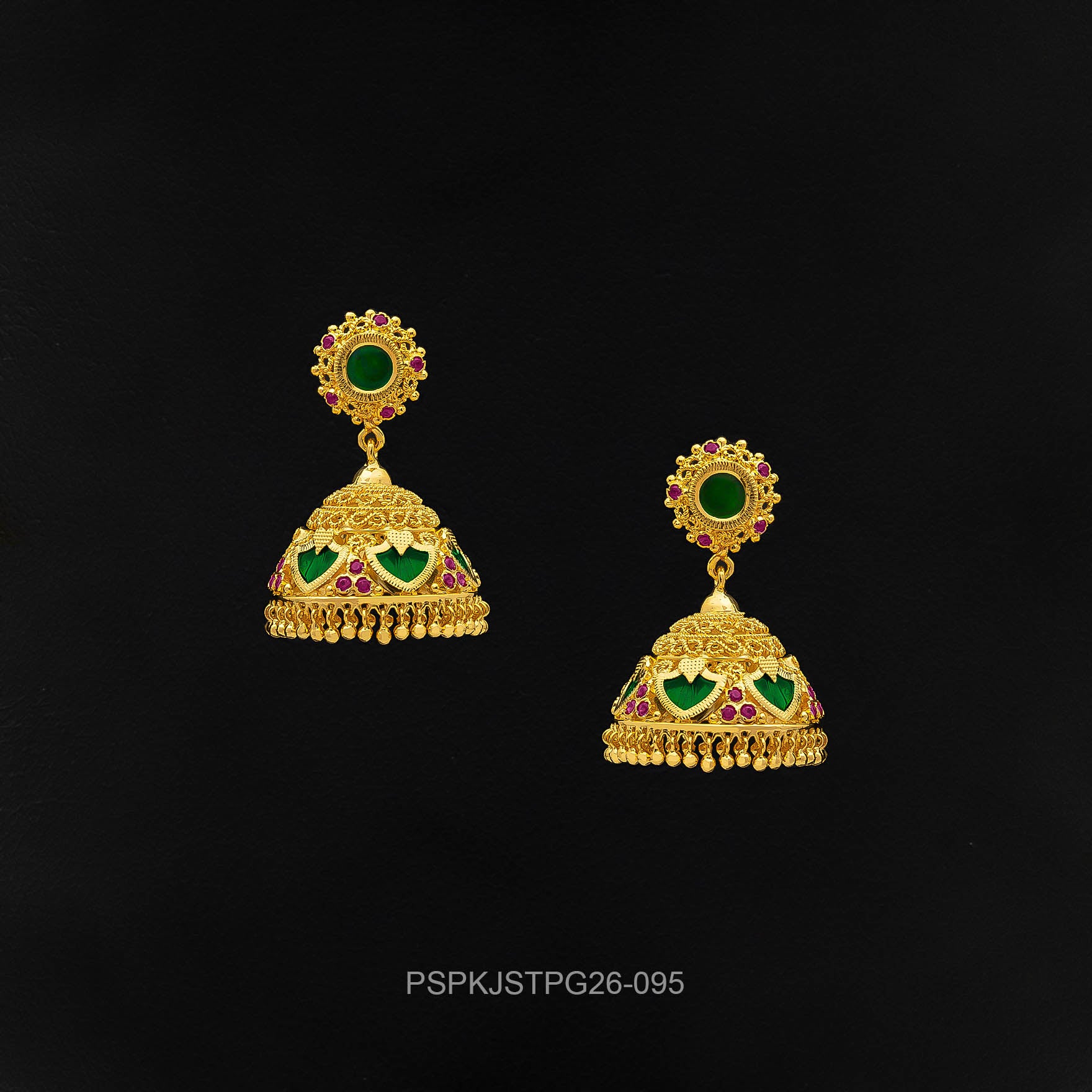 Palakka Green Stone Jimika Earring PSPKJSTPG26-095