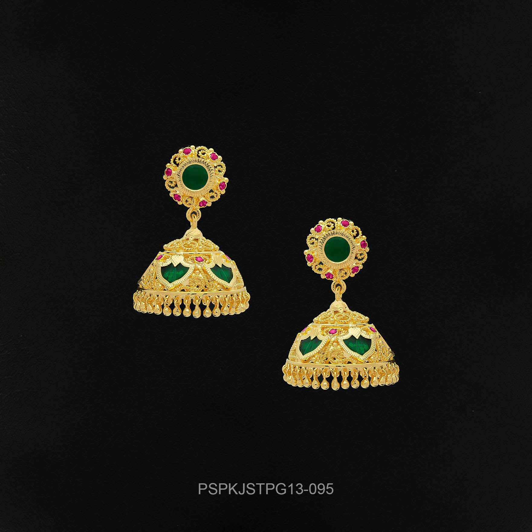 Palakka Green Stone Jimika Earring PSPKJSTPG13-095