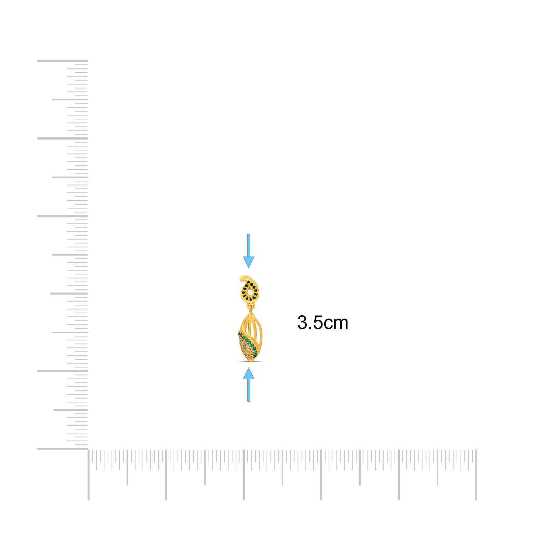 GOLDEN HANGING STUD PSHST75WG-061