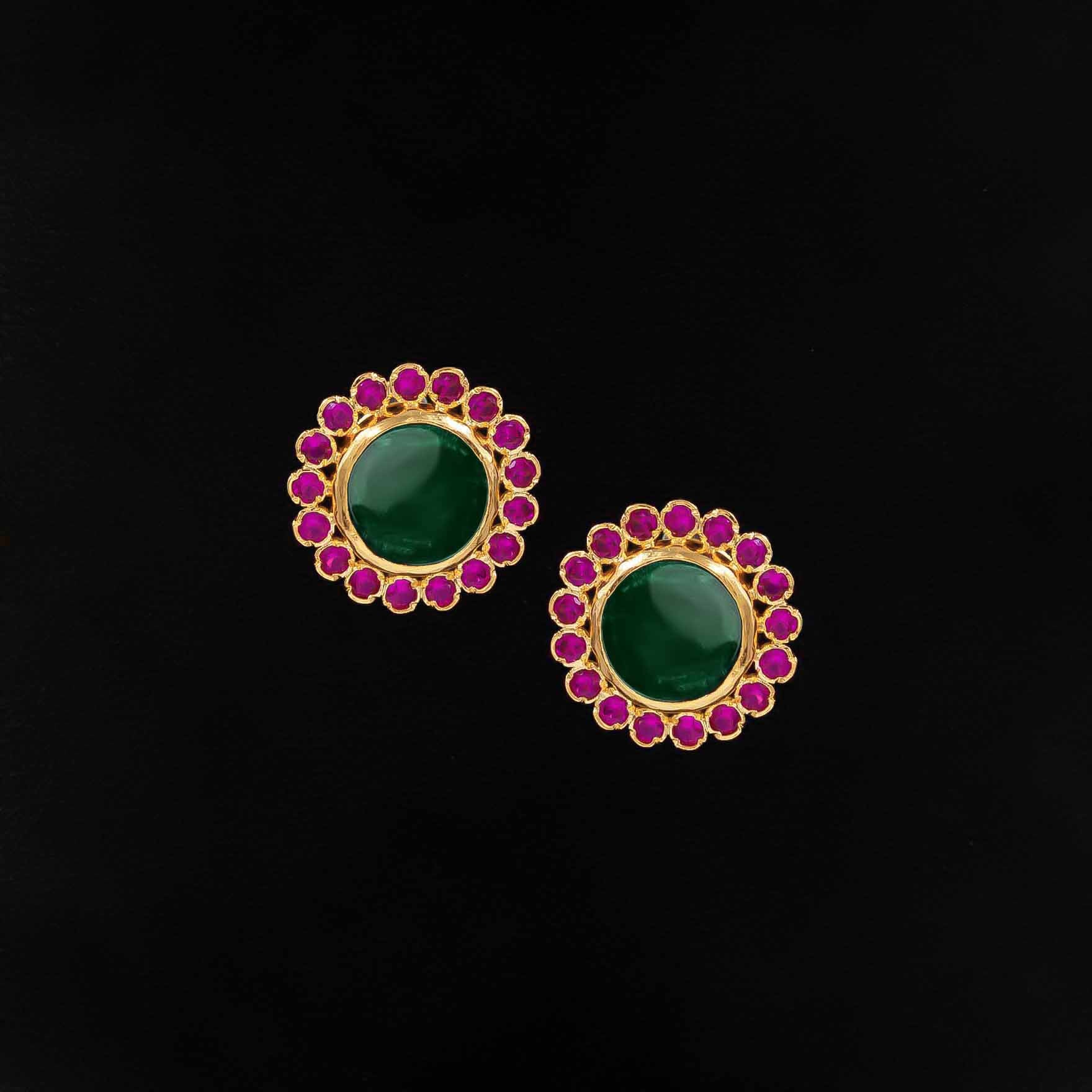 Stone necklace stud PSPKNRG5-0531, PSPKSTRG14-081