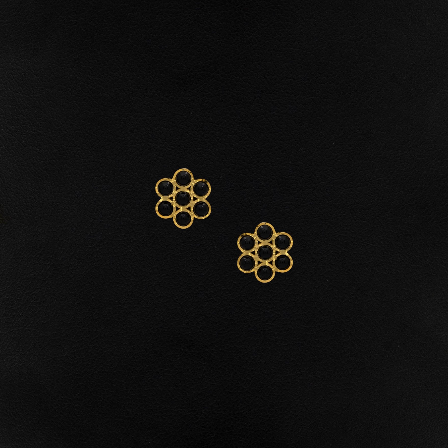 24ct HEAVY Gold Layered STONE EARRING PSST209BO-041