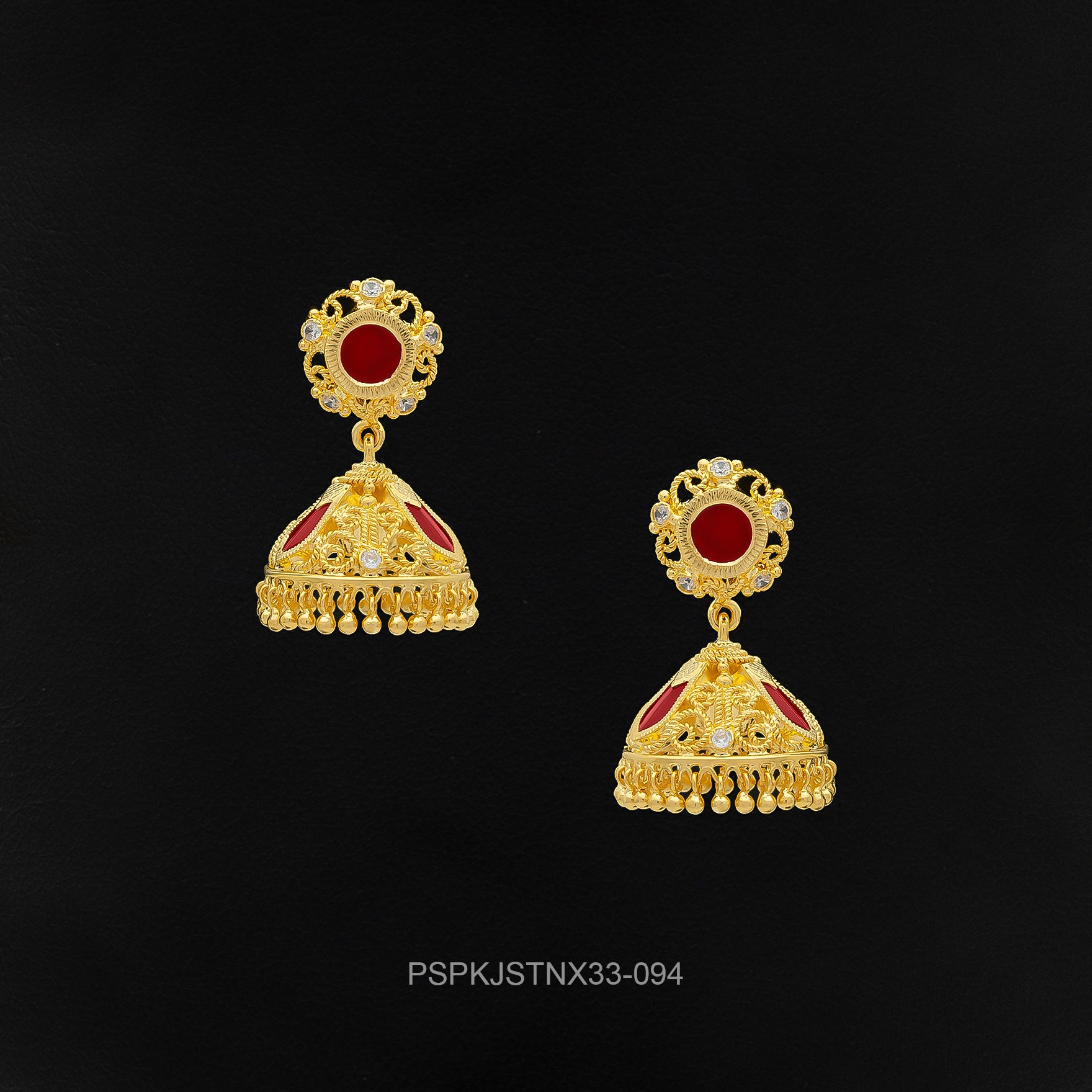 Palakka Red Stone Jimika Earring PSPKJSTNX33-094