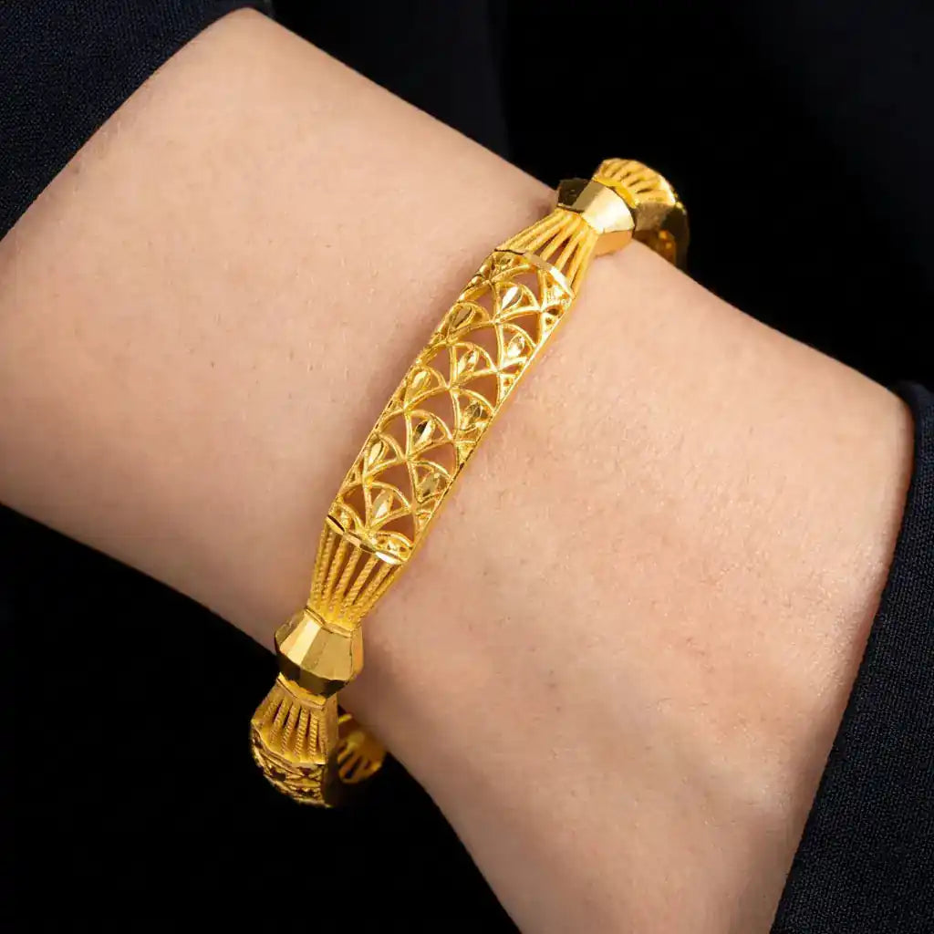 24ct Heavy Gold Layered Enamel Bangle PEB12-091