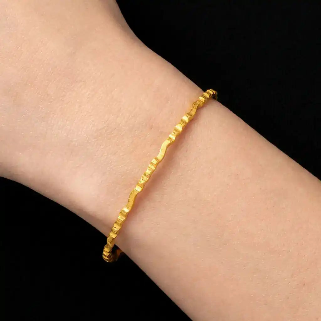 24ct Heavy Gold Layered Enamel Bangle PEB12-091
