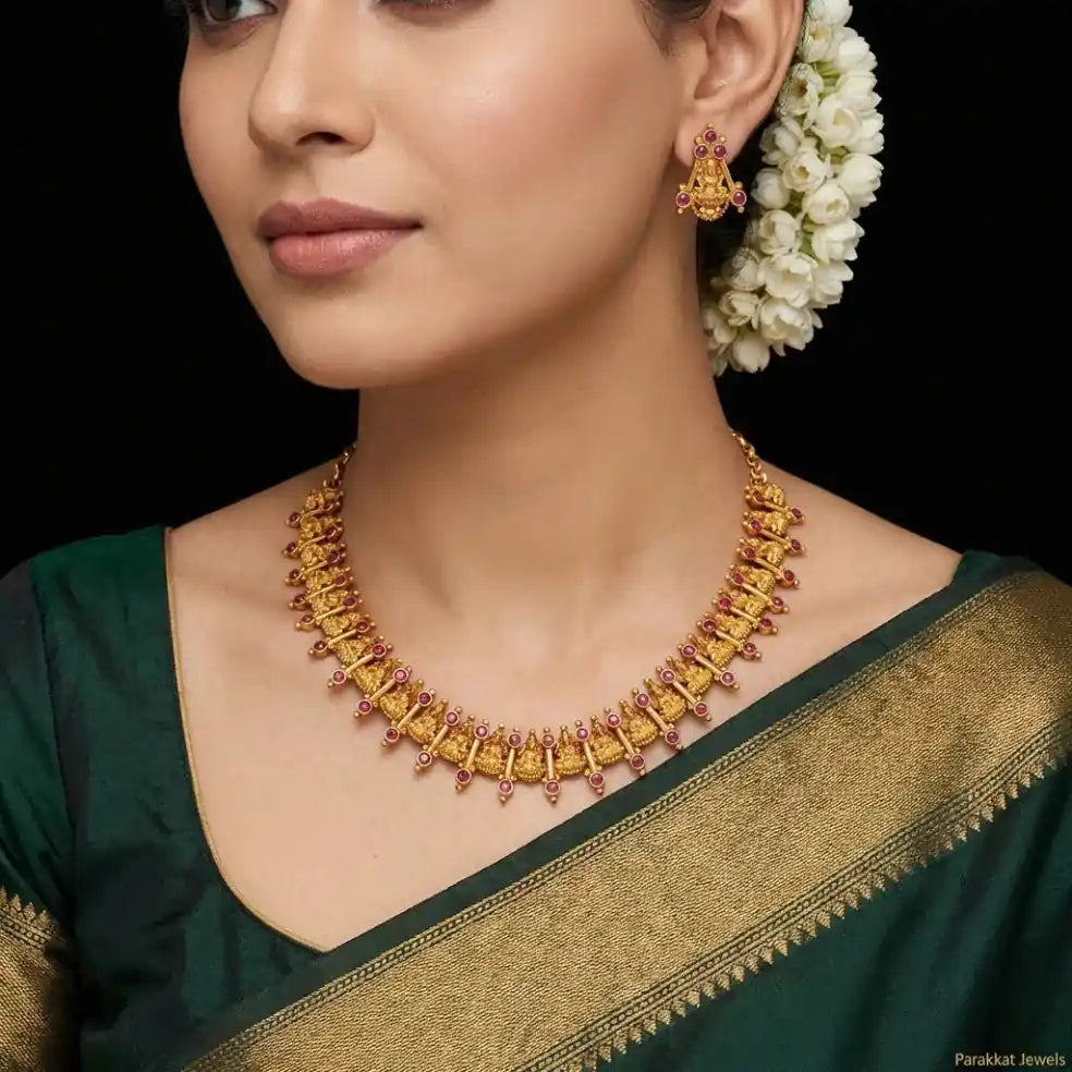 Geru Stone Necklace Short With Stud PSGRNSSR40R-0301, PSGRSTSR26R-002