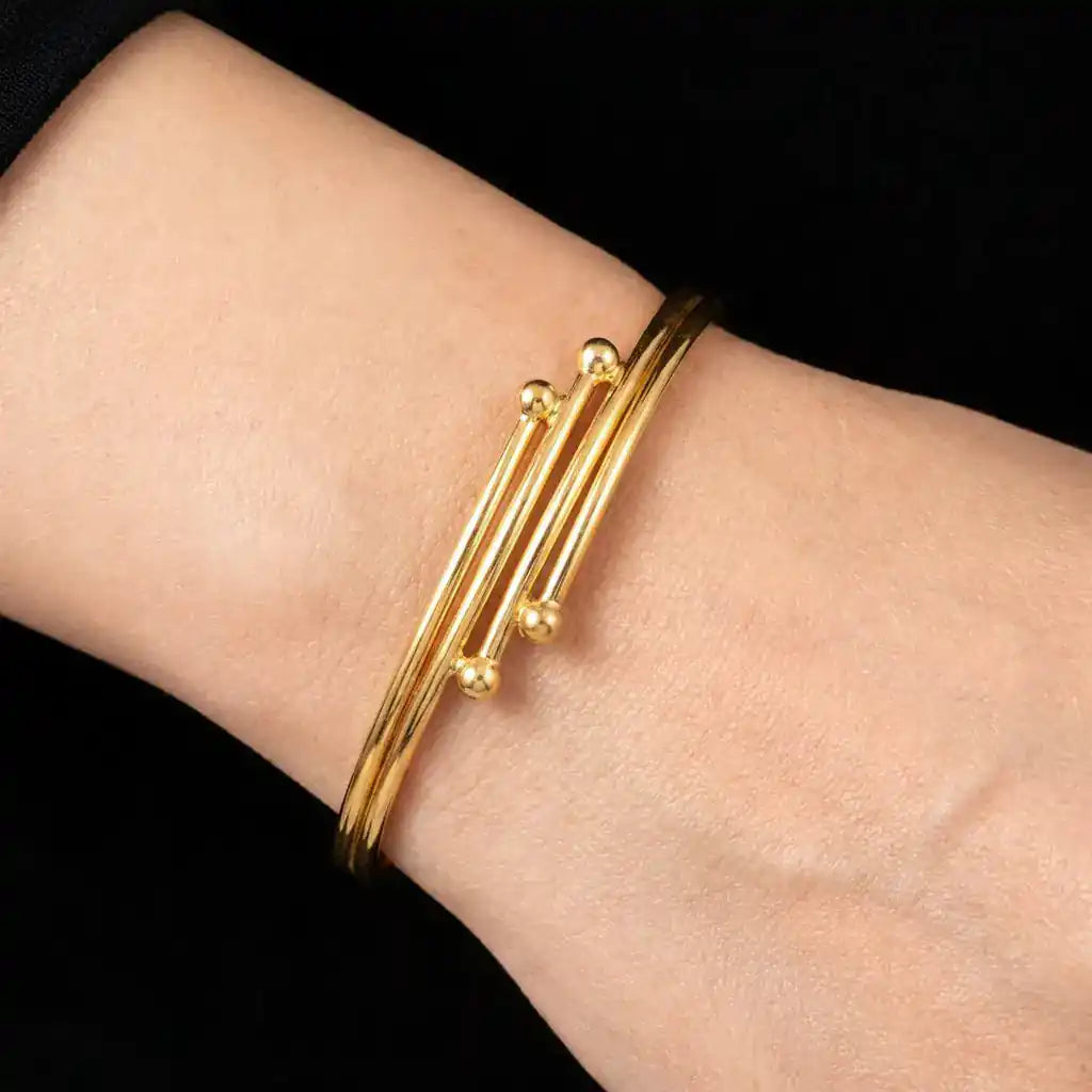 24ct Heavy Gold Layered Enamel Bangle PEB12-091