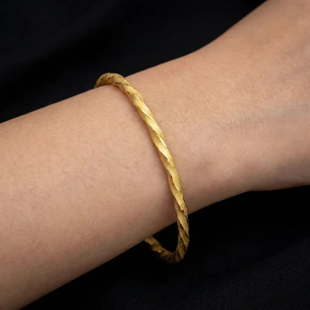 Golden Bangle PGB41a-051 — Gold Plated Jewellery | Parakkat Jewels