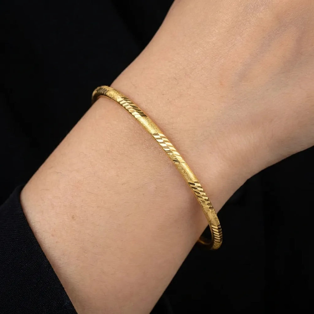 Golden Bangle PGB57-031 — Gold Plated Jewellery | Parakkat Jewels