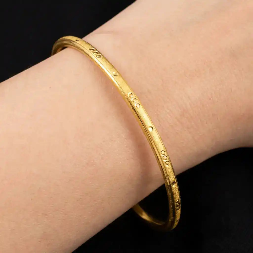 24ct Heavy Gold Layered Enamel Bangle PEB12-091