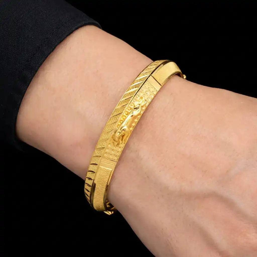 24ct Heavy Gold Layered Enamel Bangle PEB12-091