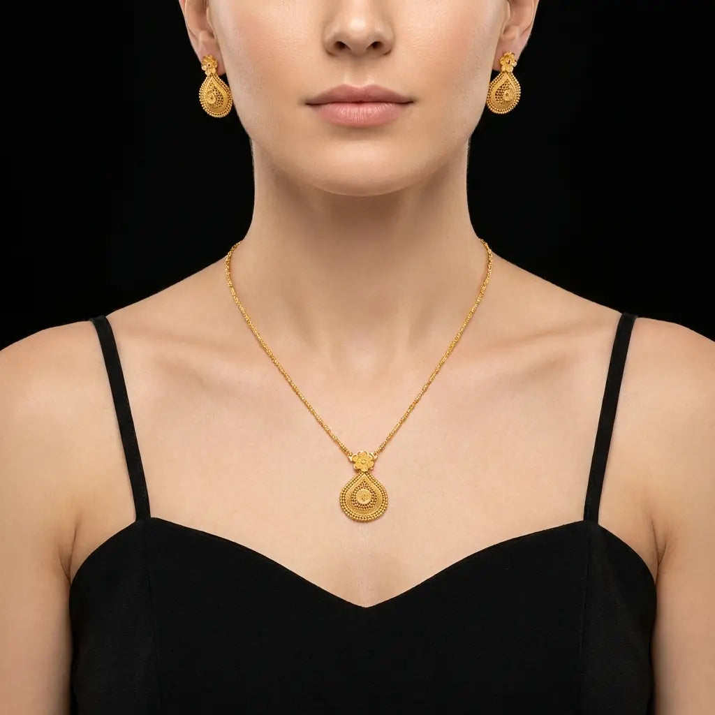 Golden Necklace PGNS75-034, PGHST7-081