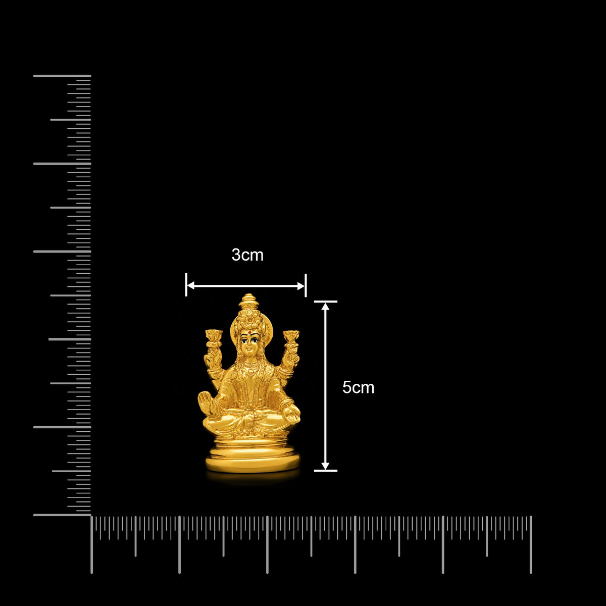 Ornate Seated Lakshmi Brass Idol Gold Layered