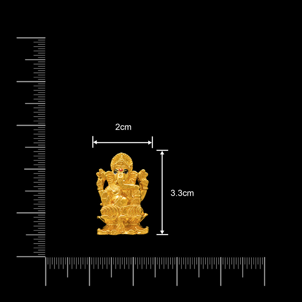 Ornate Seated Ganesha Brass Idol Gold Layered