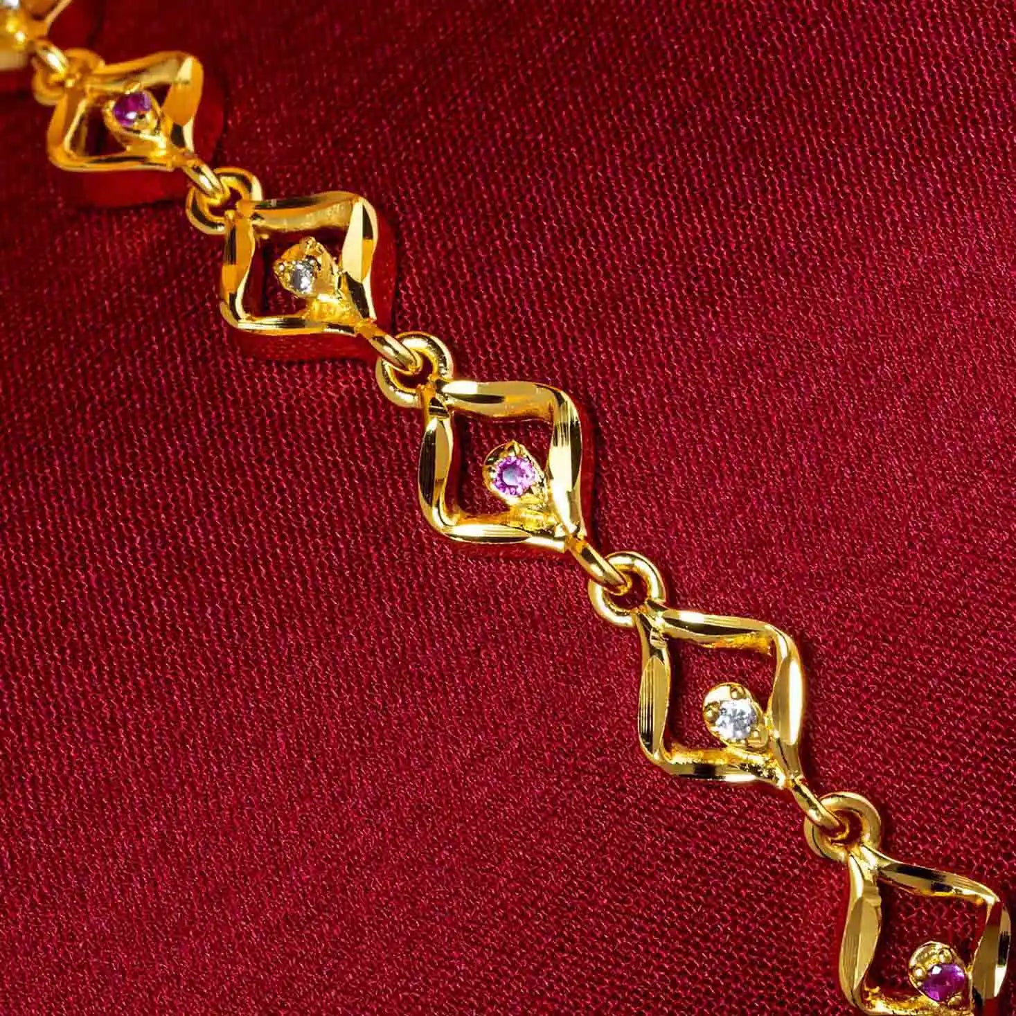 pink & white stone bracelet