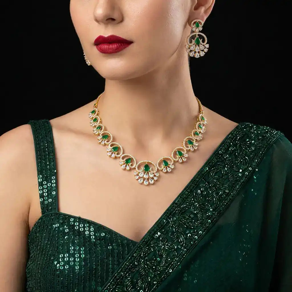 PREMIUM STONE NECKLACE SHORT PMSNS3WG-009, PMSHST12WG-022