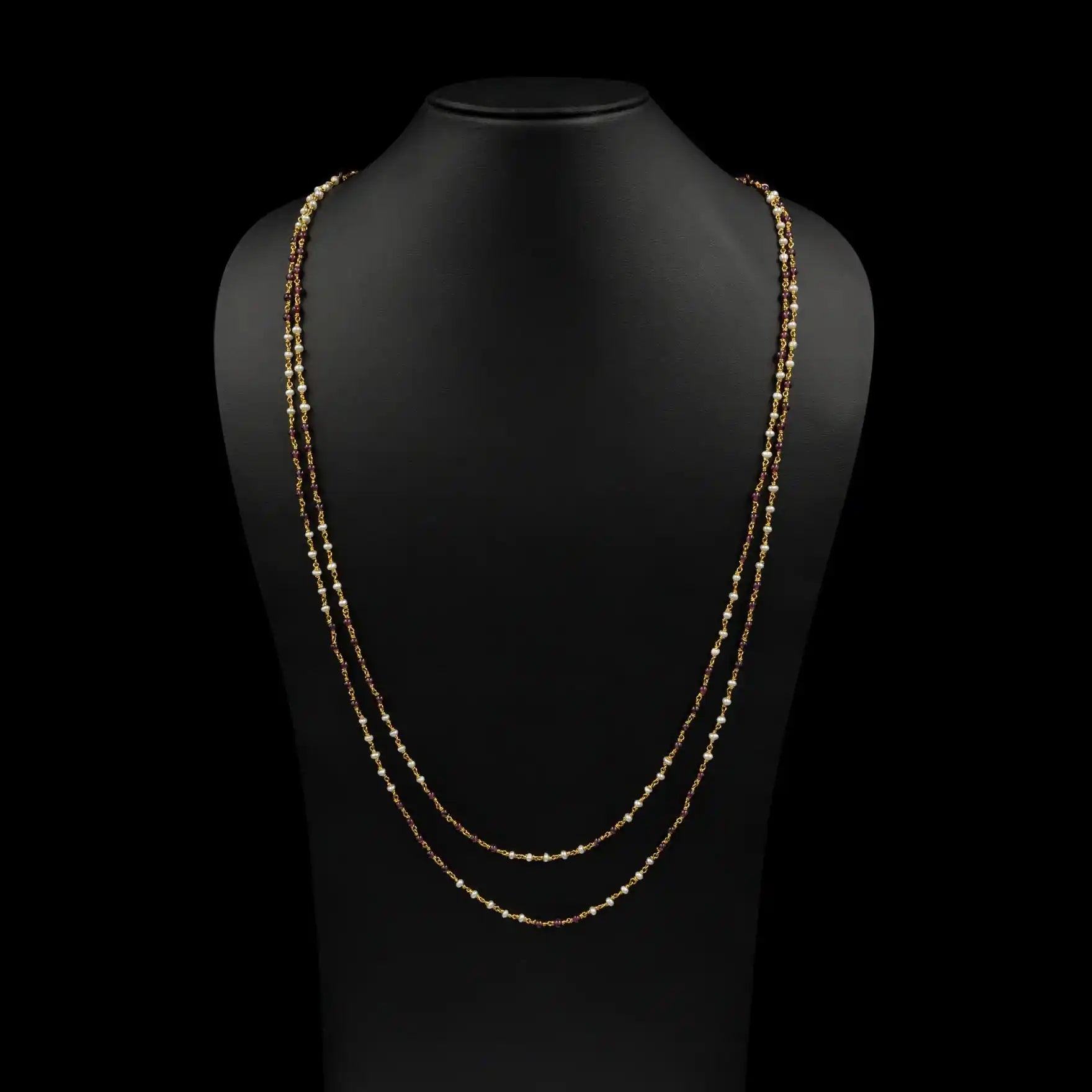Coral/Pearl Stone Chain PSC8-10-057