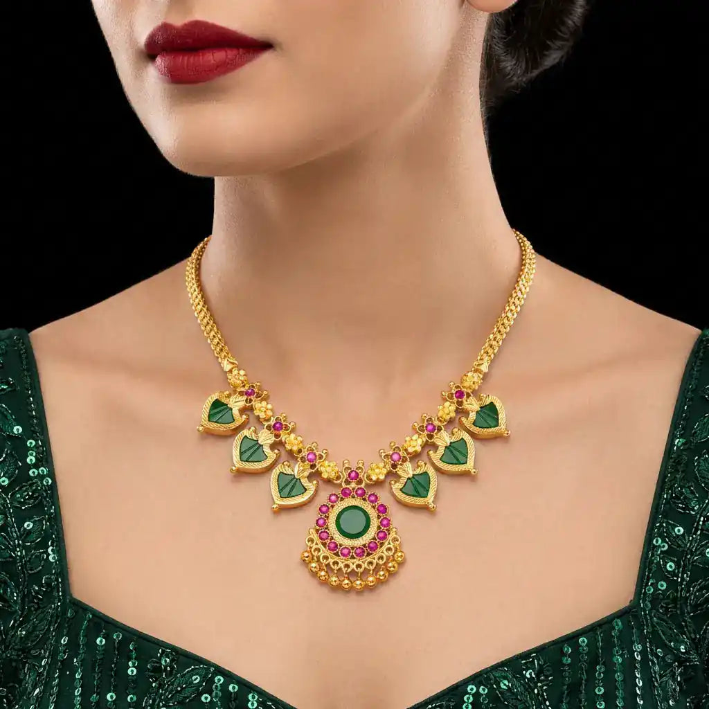 Palakka Green Stone Necklace PSPKNPG10A-034