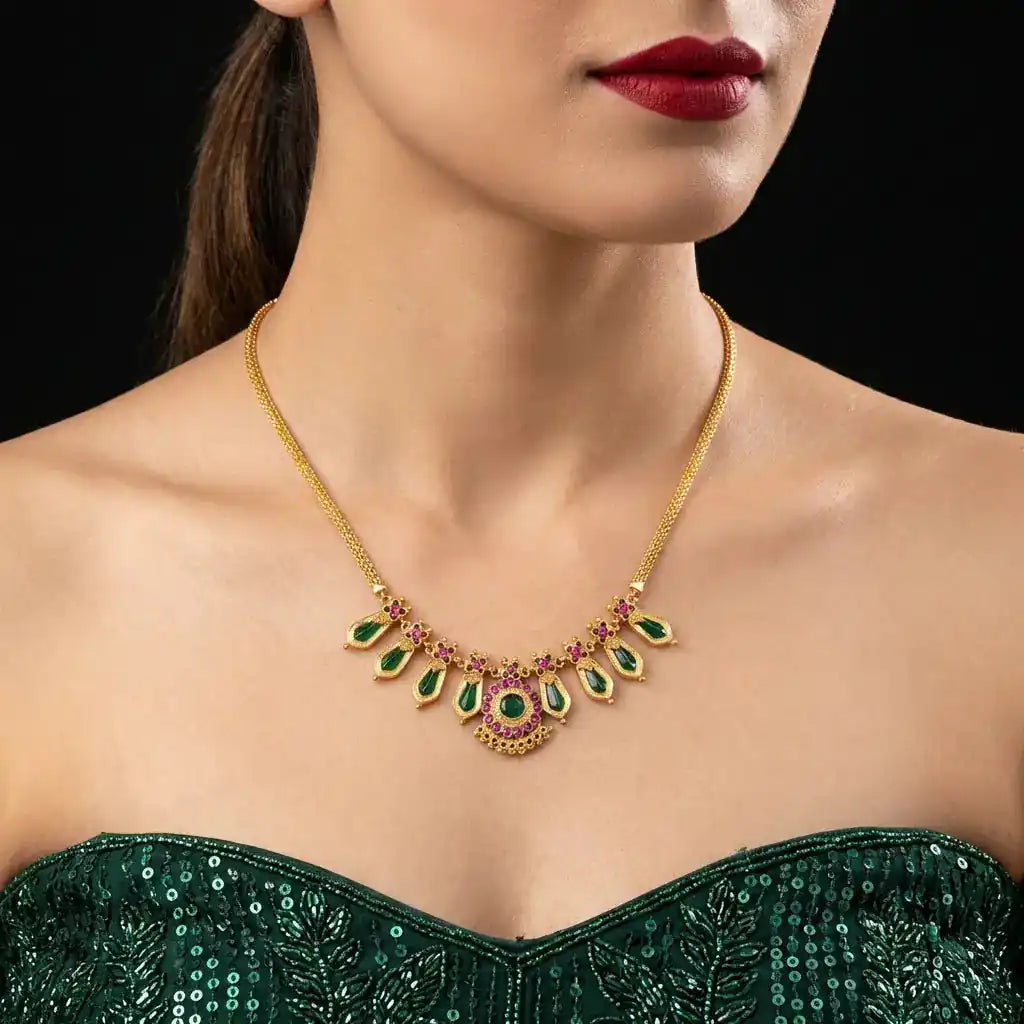 Palakka Nagapadam Stone Necklace PSPKNNG3-064