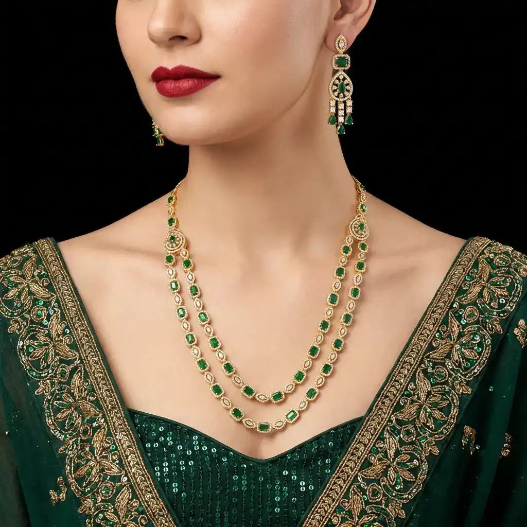 Premium Stone Necklace with Stud PMSNMLWR-0031, PMSHST30WR-022