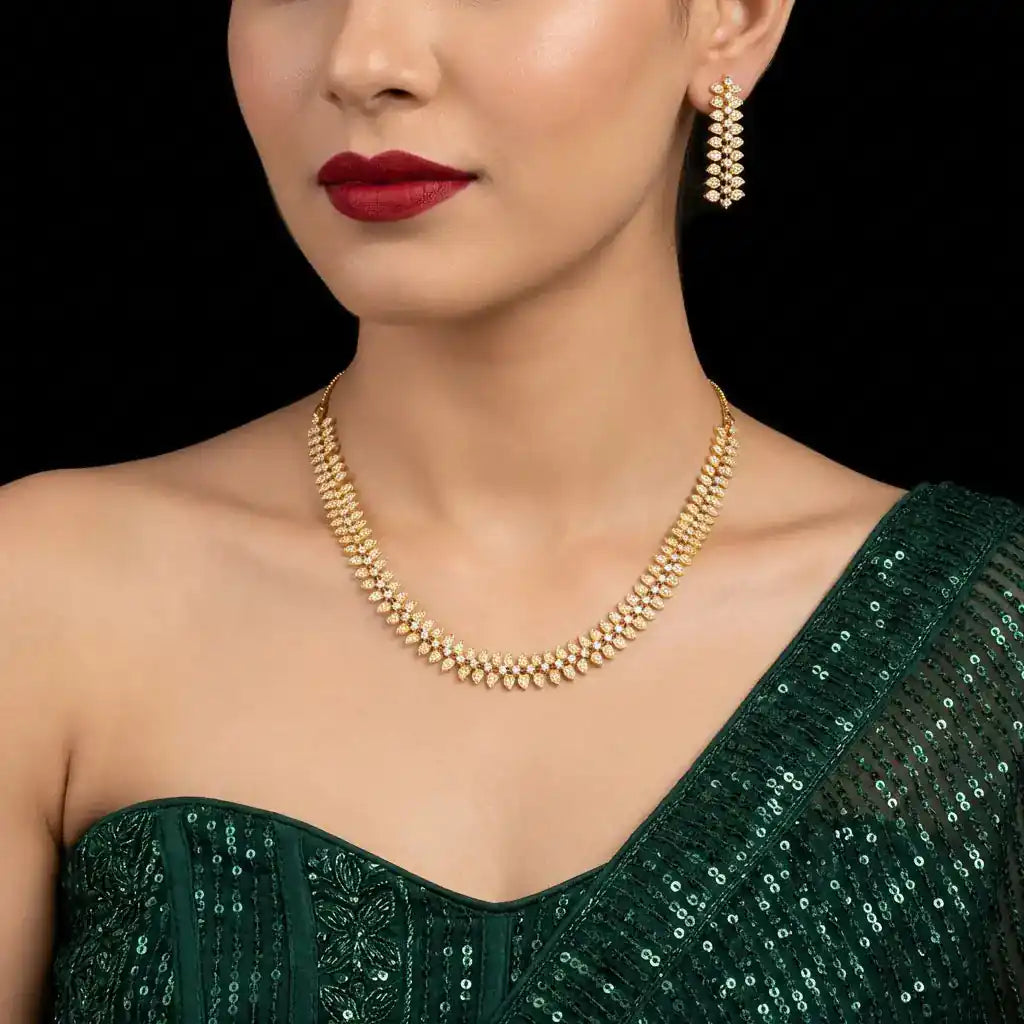 Premiun Stone Necklace with Stud PMSNS6W-007, PMSHST1W-022