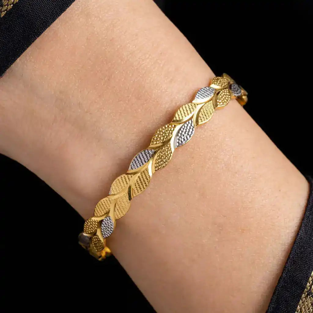 24ct Heavy Gold Layered Enamel Bangle PEB12-091