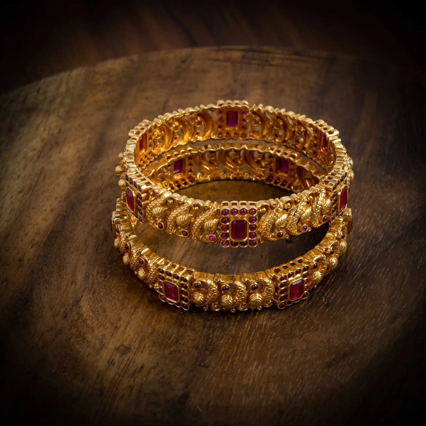 Sreshta Bangle PSGRBSR4R-043 — Gold Plated Jewellery | Parakkat Jewels