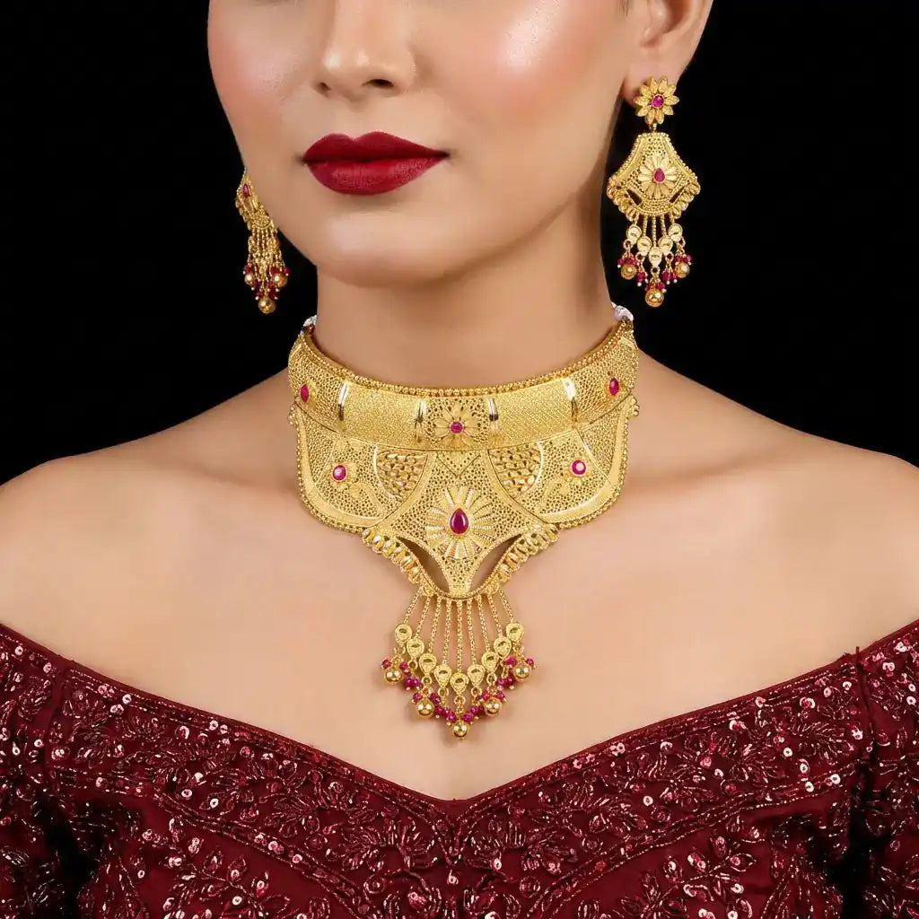 STONE NECKLACE LONG WITH GOLDEN STUD PSNS21R-0321,PSHST39R-002