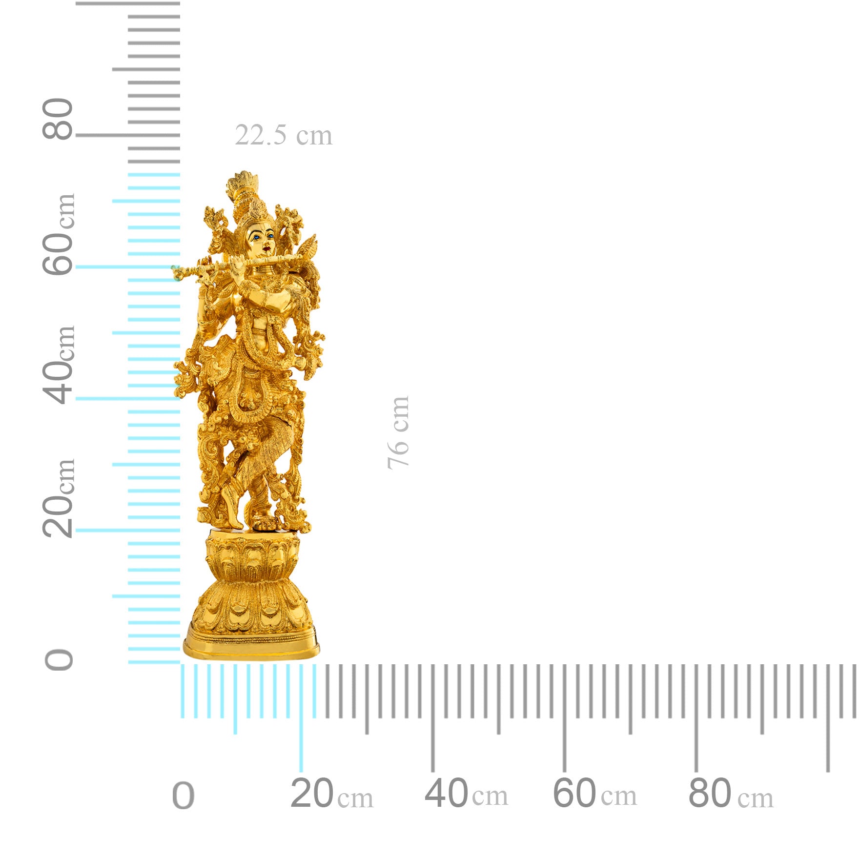 Lord Krishna Idol – Traditional Hindu Deity Sculpture – Krishna (Flute Playing Pose) Mandir Decor – Home & Puja Gift | PIDKR-41-00051