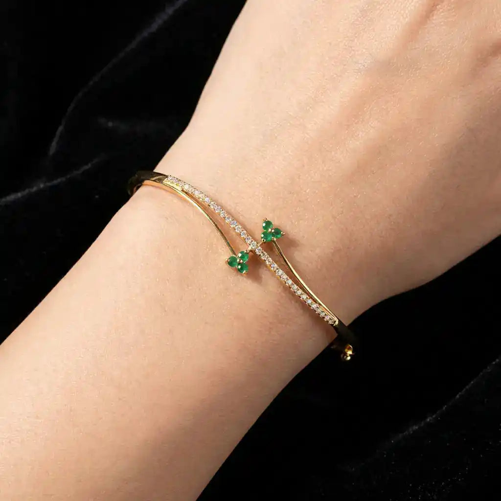 24ct Heavy Gold Layered Enamel Bangle PEB12-091