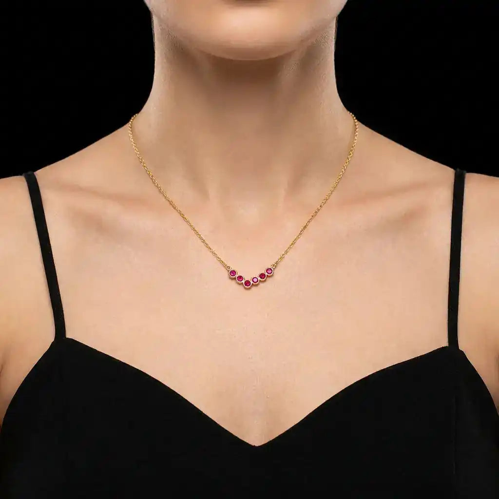 Delicate Pink Stone Necklace