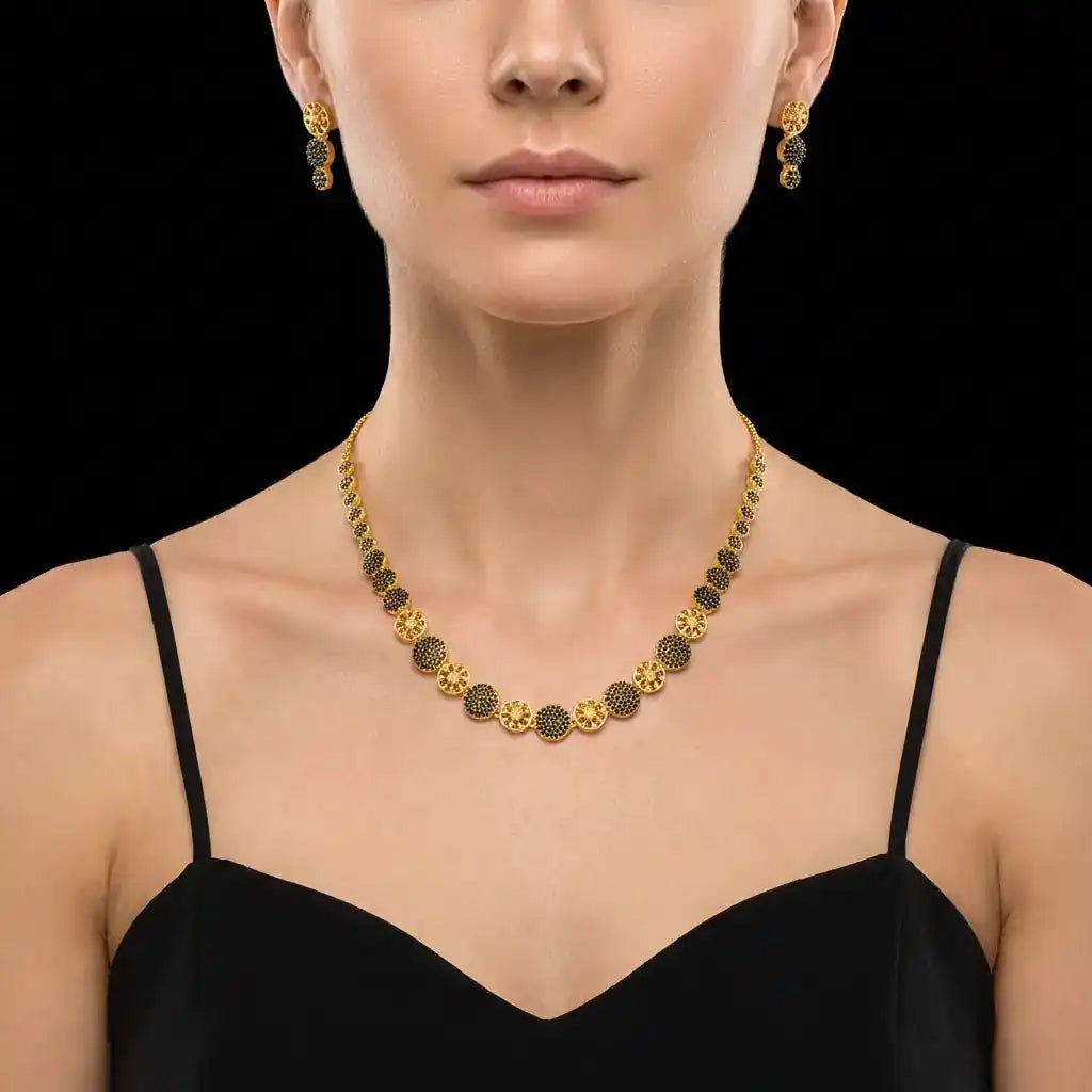 Stone Necklace with Earring PSNS67B-035, PSHST90B-061