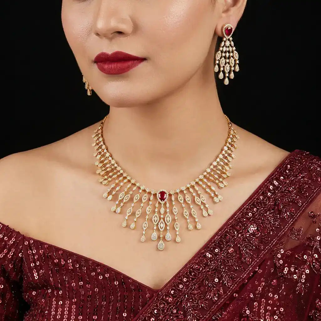 Stone Necklace with Stud PMSNS10WR-0041, PMSHST13WR-023