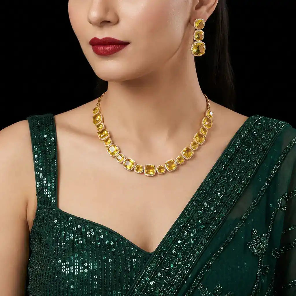 Stone Necklace with Stud PMSNS23WY-008, PMSHST15WY-082