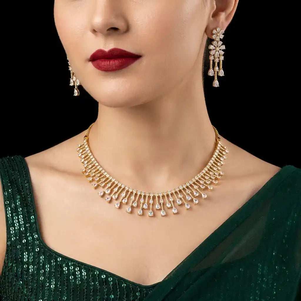 Stone Necklace with Stud PMSNS42W-008, PMSHST53W-052