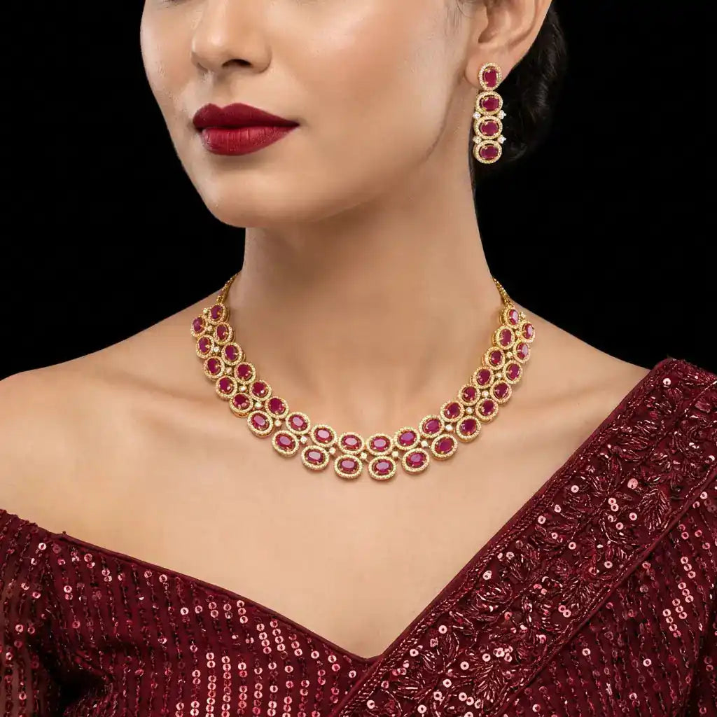 Stone Necklace with Stud PMSNS8WR-0011, PMSHST16WR-082