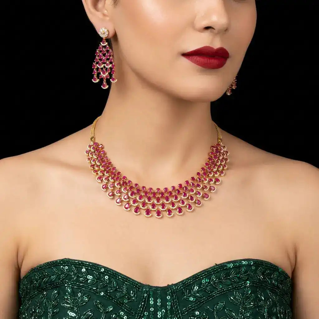 Stone Necklace with Stud PMSNSTWR-0041, PMSHST11WR-053