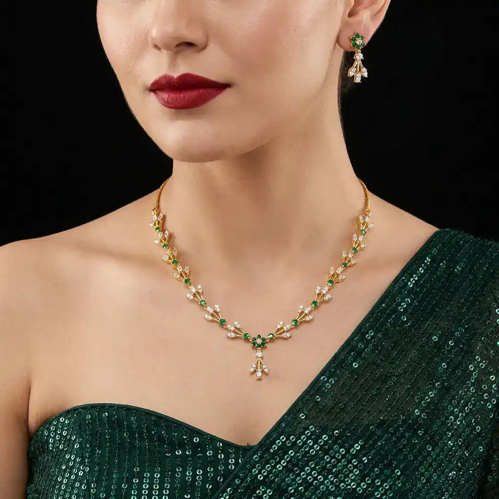 Gold Plated Stone Necklace Set