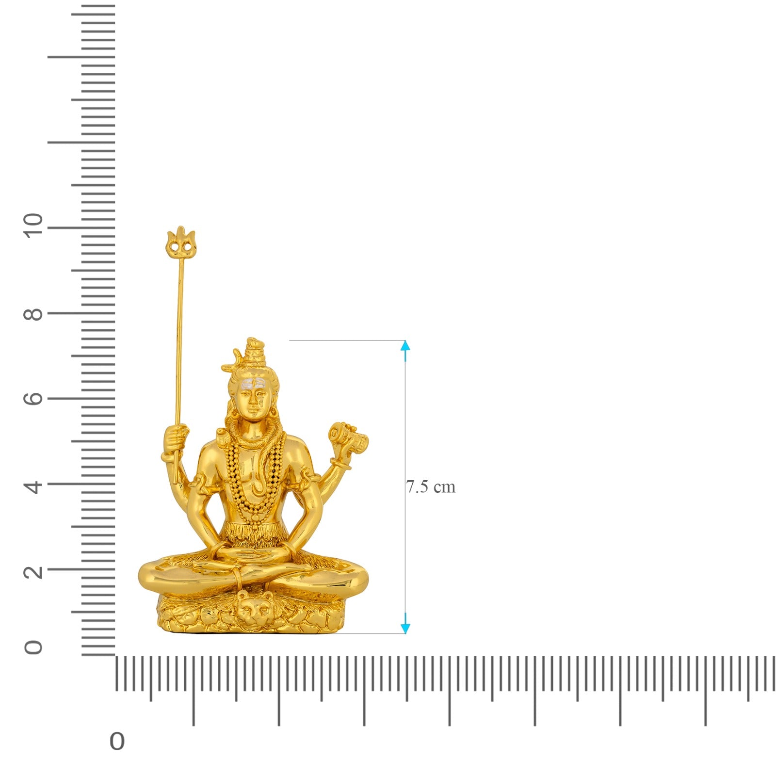 Lord Shiva Idol – Gold Layered Figurine – Mahadev Murti (Hindu Spiritual Statue) – Pooja & Meditation Décor | PIDRGS13-052