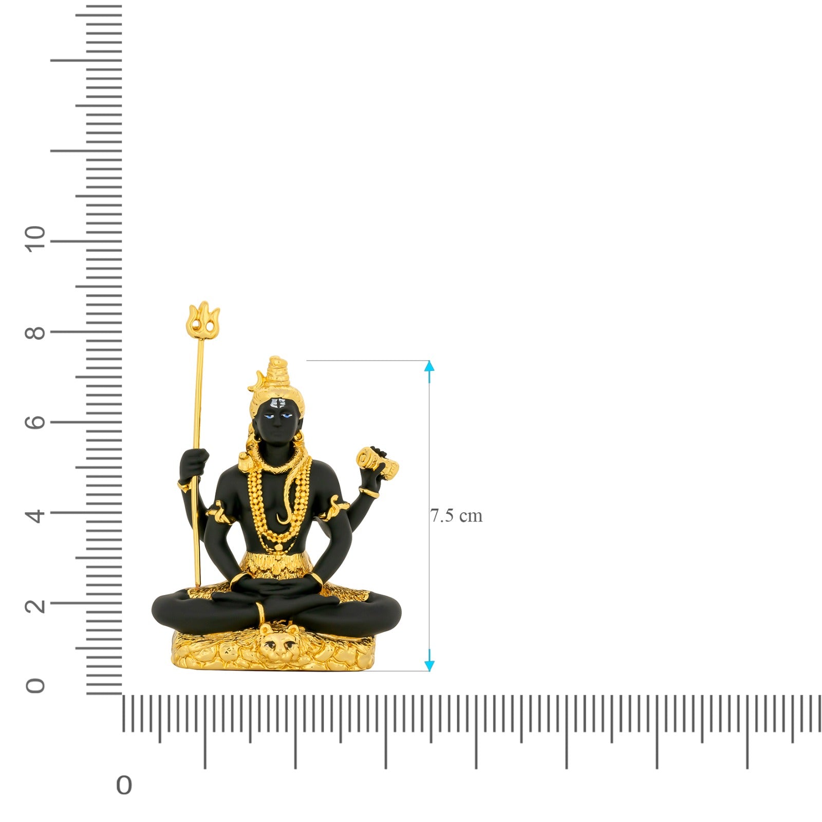 Lord Shiva Idol – Gold Layered Figurine – Mahadev Murti (Hindu Spiritual Statue) – Pooja & Meditation Décor | PIDRBS13-052