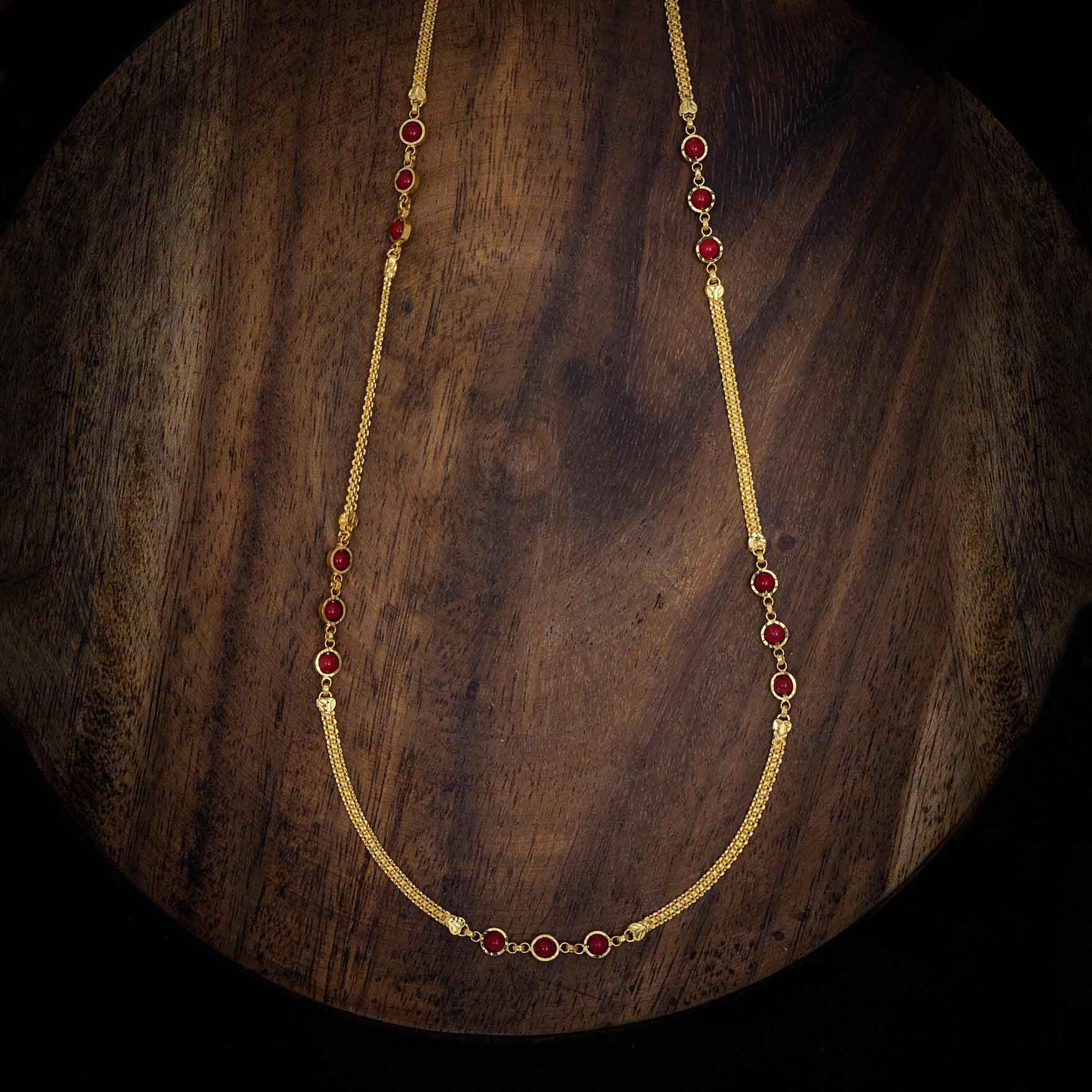 Coral Stone Chain PSC15-084 - Parakkat Jewels