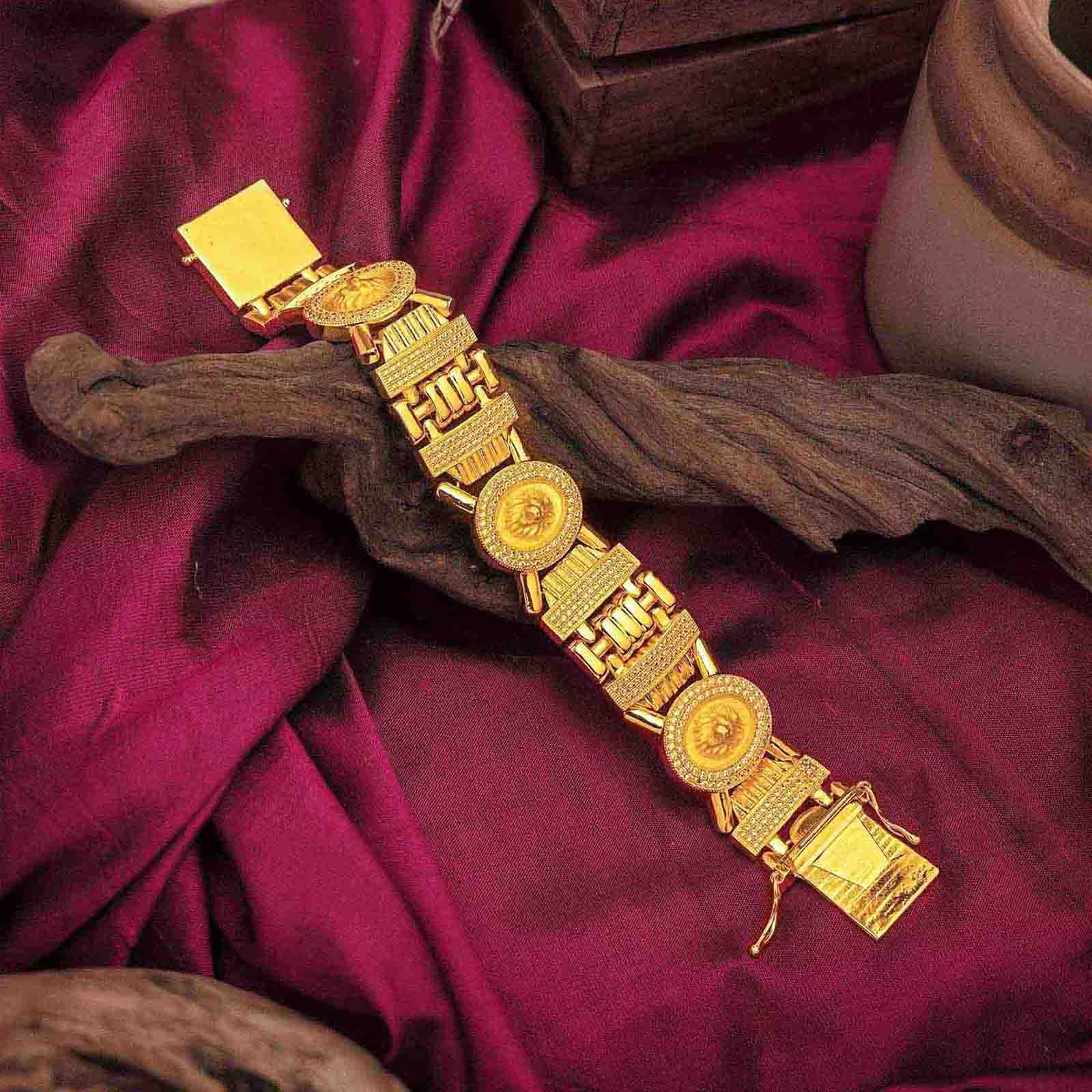 Gents Lion Bracelet PSGBR2W-007 - Parakkat Jewels