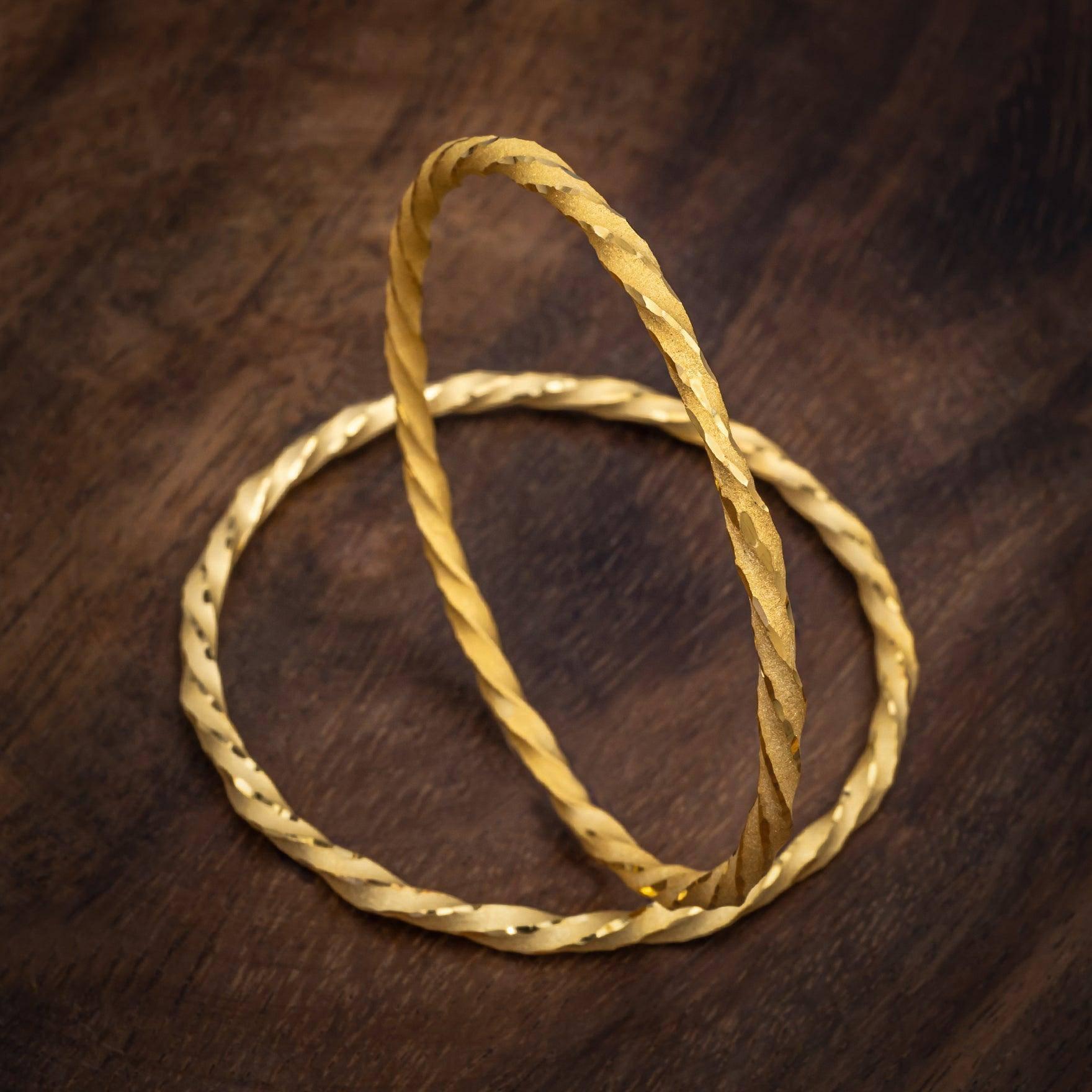 Golden Bangle PGB41a-26-051 - Parakkat Jewels