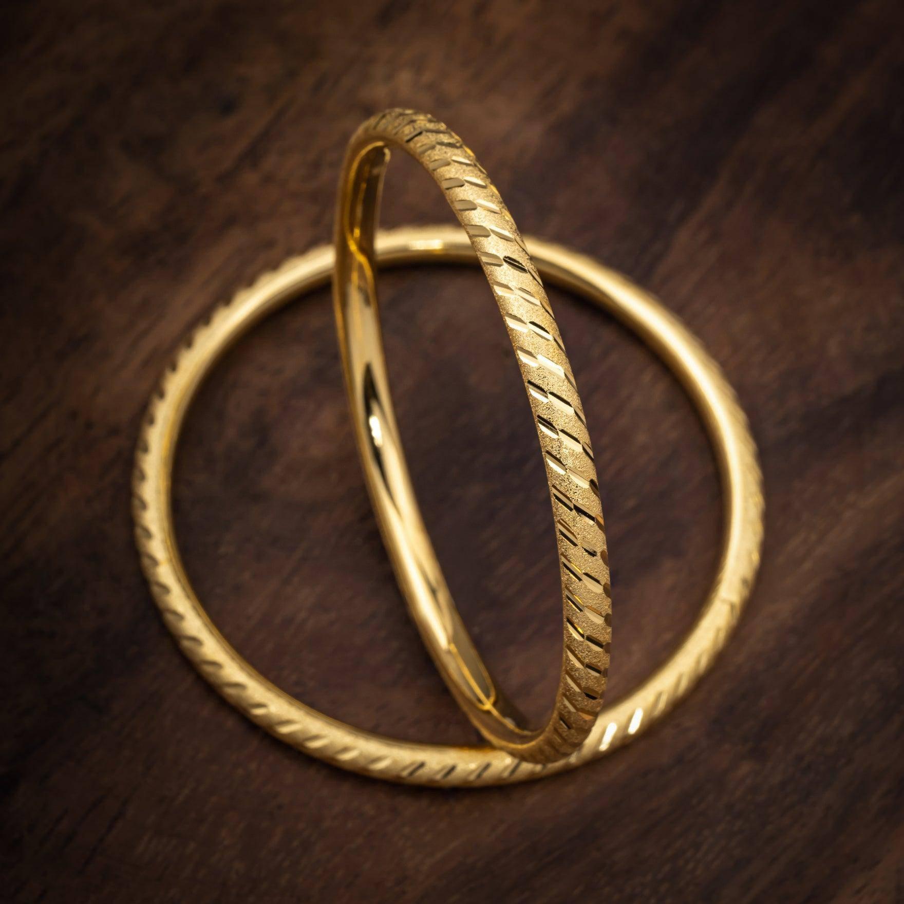 Golden Bangle PGB45-041 - Parakkat Jewels